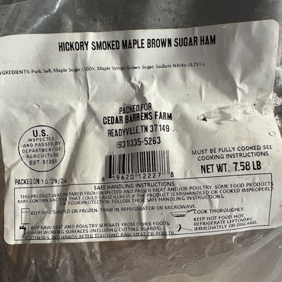 Maple Smoked Brown Sugar Cured Ham